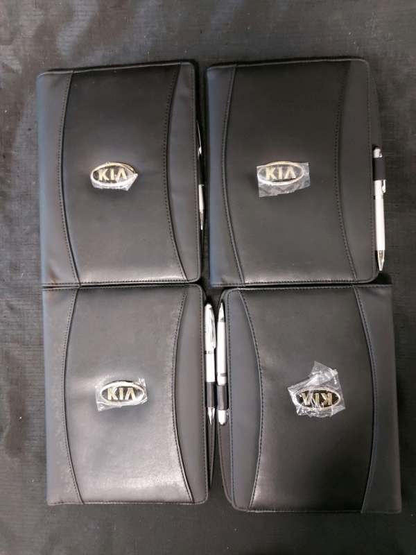 4 KIA Notebooks With Paper And Pen Sleeve Inserts 7"x9.5"