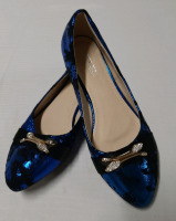 New New Dressy Flats wirh some Sparkle No Size on shoe, length is 10.25", width above arch is 3.5" Made by Eiffel