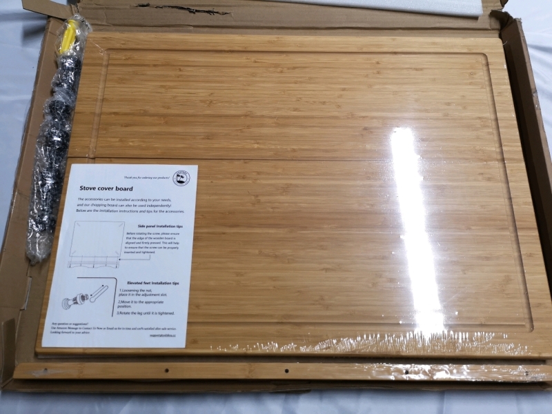 New Stove Cover Board Gas Stovetop - 29.5"x21.25" AS IS Board Cracked