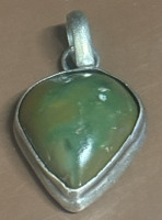 925 Sterling Silver Bloodstone Jasper Teardrop Pendant