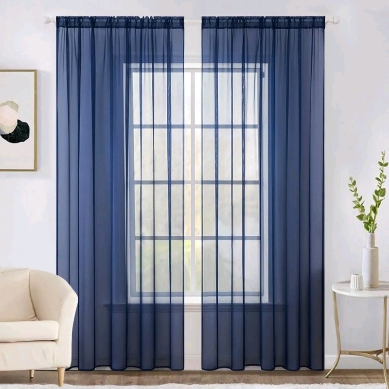 As New Two Pair of 52' X 82" Navy Sheers Stock photos used
