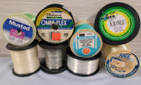 Eight (8) Fishing Line Spools , Various Brands , Test & Length