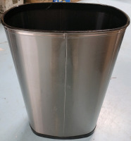 Silver Metal Waste Basket , Measures 16"&times;11" & 24" tall