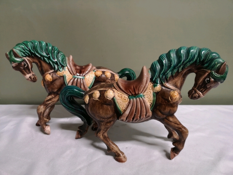 2 Vintage Horse Figures - Japan