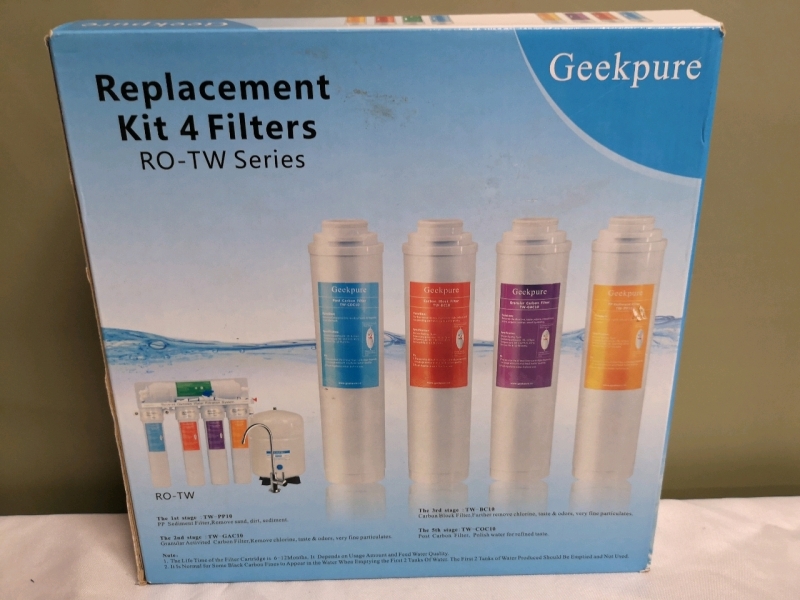 New Geekpure Replacement Filter Kit RO-TW Series - 4 Filters