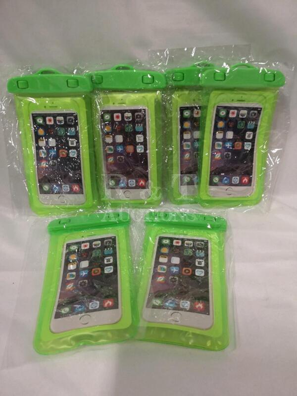 6 New Waterproof Phone Holders - Green