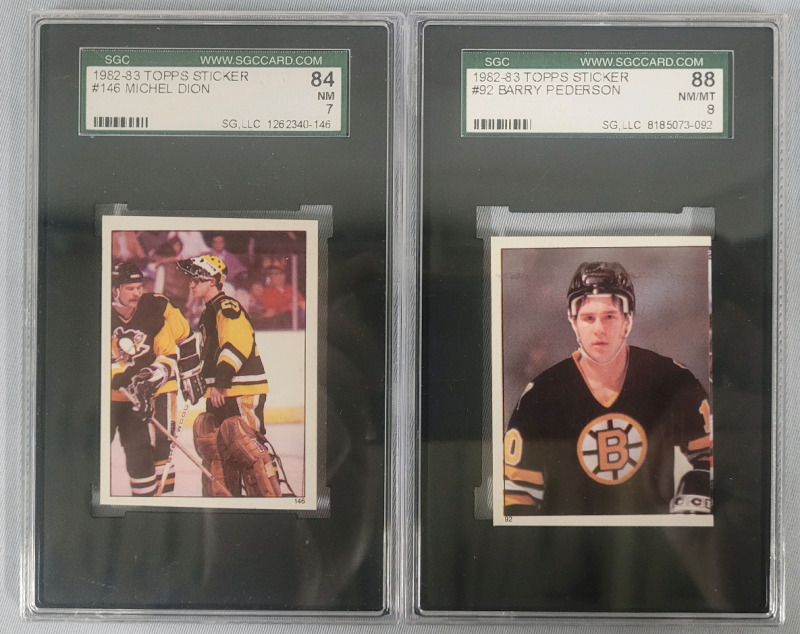 1982 - 1983 Topps Stickers NHL Hockey Trading Stickers . SGC Graded NM 7 & NM/MT 8