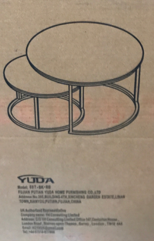 New Yuda Round Coffee Table 2pk Oak