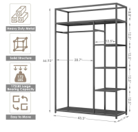 New Jeroal Metal Closet Heavy Duty Clothes Rack