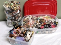 Large Jewelry Crafting Lot - 3 Containers Filled