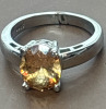 925 Sterling Silver Peachy Citrine CZ Ring