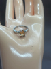 925 Sterling Silver Peachy Citrine CZ Ring - 5