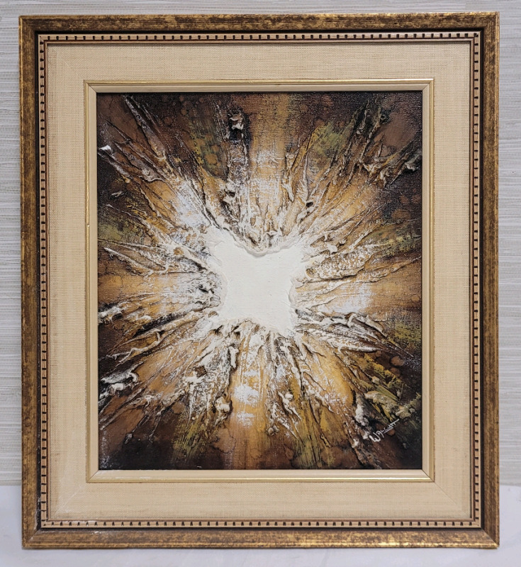 Textured Painting on Canvas , Signed by Artist . Measures 17"&times;19"