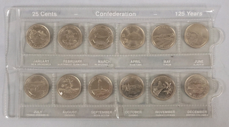1992 (1867-) Canadian Confederation Provincial Quarter Set