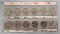 2000 Canadian Month Quarter Set