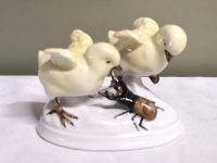 Vintage Porcelain Bird Figure - Germany 5.25" long, 3.25" wide & 3.5" tall
