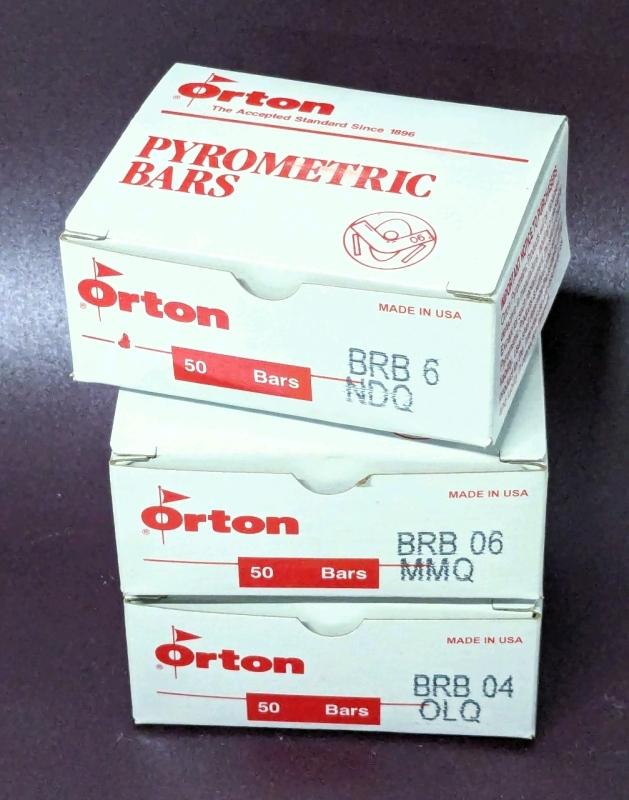 3 New ORTON Pyrometric Bars | BRB 04 OLQ, BRB 06 MMQ, BRB 6 NDQ (50 Bars per Box)