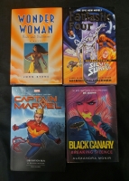 4 Superhero Novels Wonder Woman Silver Surfer Captain Marvel Black Canary Excellent Condition Pre Owned