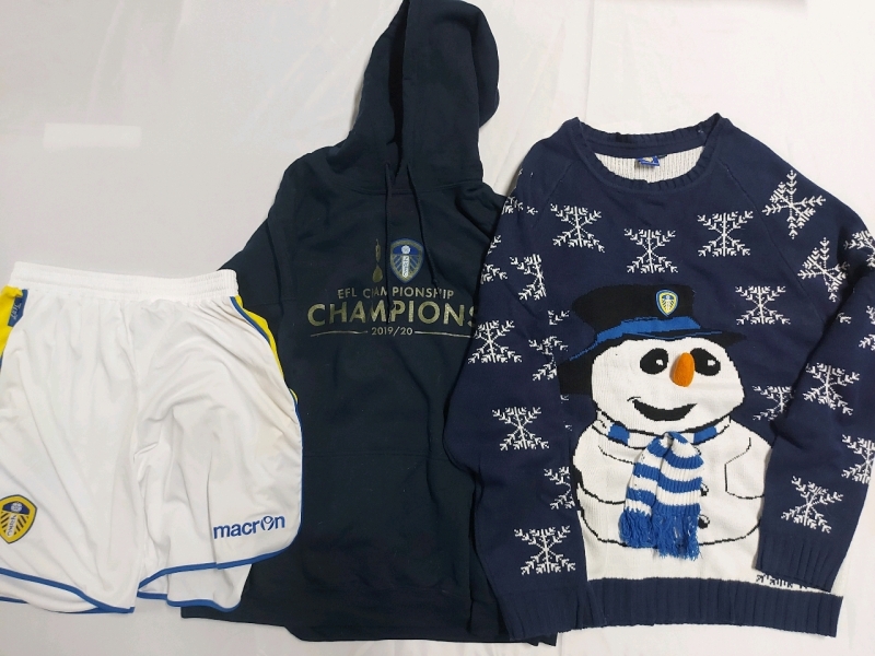 LUFC XXXL Winter Sweater LUFC Shorts Large EFL Championship Champions Hoody XXL Pre Owned