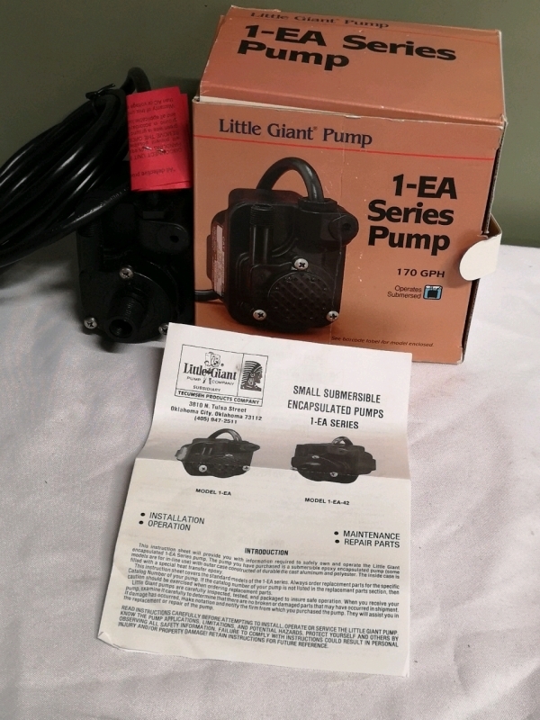 As New Little Giant Pump - 1-EA Series Pump 170 GPH - Operates Submersed