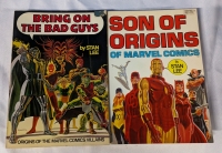 Vintage Softcover Marvel Origin Story Comic Compendiums - "Son of Origins" and "Bring on the Bad Guys". 10" by 7"