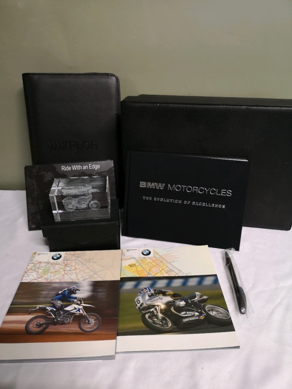 BMW Motorcycles Travel Lot + 1976 BMW R 90 S Paper Weight + Storage Box