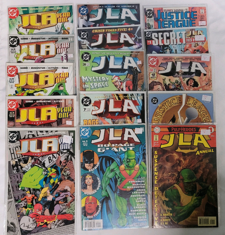 DC Comics JLA & JLA Year One Comics . 15 Issues , All Comics Bagged & Various condition