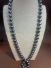 Joan Rivers Signed Gray Glass Pearl Knotted Necklace - 4