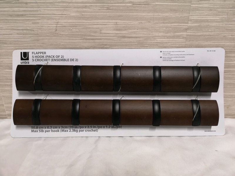 As New Umbra 2 pack 5 Hook Wall Rail