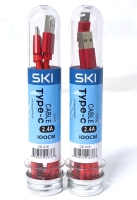 2 New SKI Standard USB-A to USB-C 2.4A 100cm (1M / 39") Long