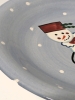 Snowmen! Set of 4 Handpainted Ceramic Mugs w 4 Matching Plates + Wooden Snowman Box with 11 Coasters - 3