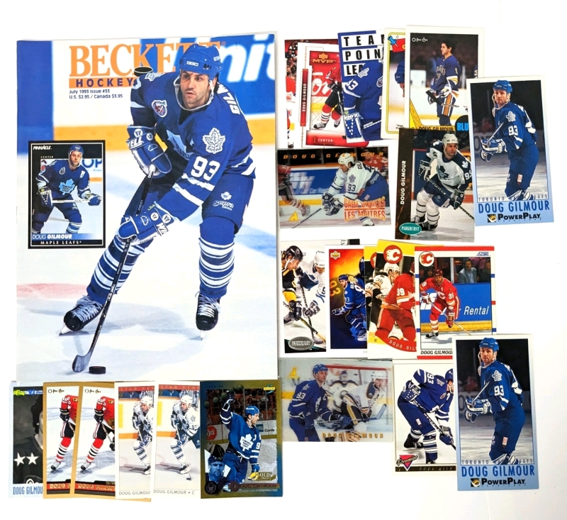 Doug Gilmour NHL Collection : 1993 Beckett Hockey Magazine & Assorted Cards