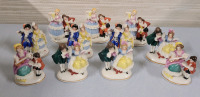 Vintage Victorian Man & Lady Figurine Lace Porcelain Place Card Holders . Made in Germany