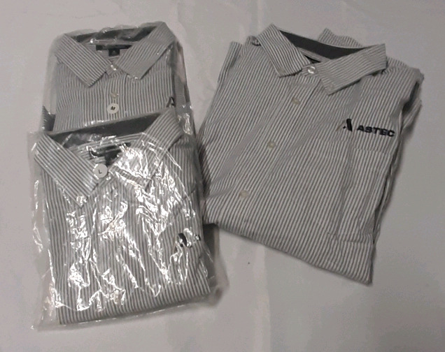 New 2 Size L & 1 M Long Sleeved Shirts with Astec Logo