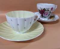 2 Vintage Teacups & Saucers - Shelley & Royal Sutherland