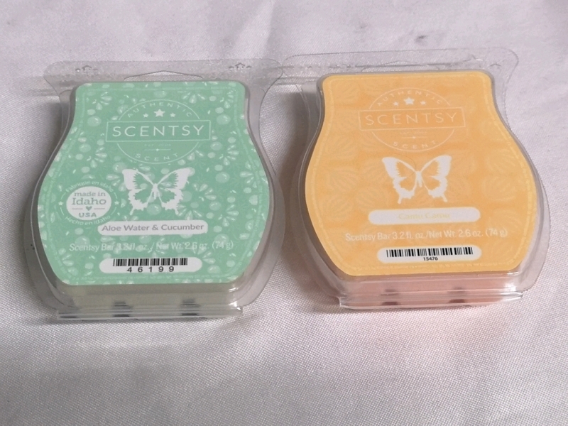 2 New Scentsy Bars - 74g each - Camu Camu and Aloe Water & Cucumber Scents