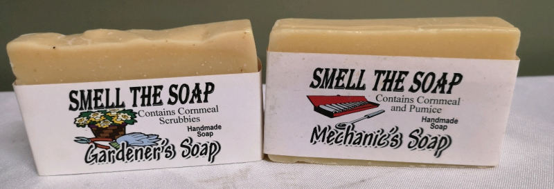 2 New Smell the Soap Handmade Soap - Contains Cornmeal and Pumice 4 oz/bar