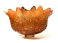 Large Vintage Fenton-Style Marigold Orange Tree | Carnival Glass Fruit Bowl | 10.5" Diam x 5.5" Tall