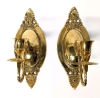 Pair of Vintage Brass Wall Candle Sconces | 9" Long | Made in India