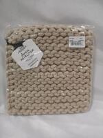 2 New Danica Heirloom Knit Potholders 8 by 8"
