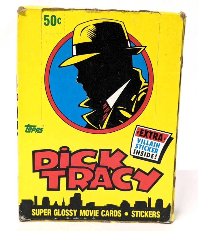 Vintage 1991 | Topps x DICK TRACY Movie Trading Cards Vendor Box | 35 Sealed Wax Packs