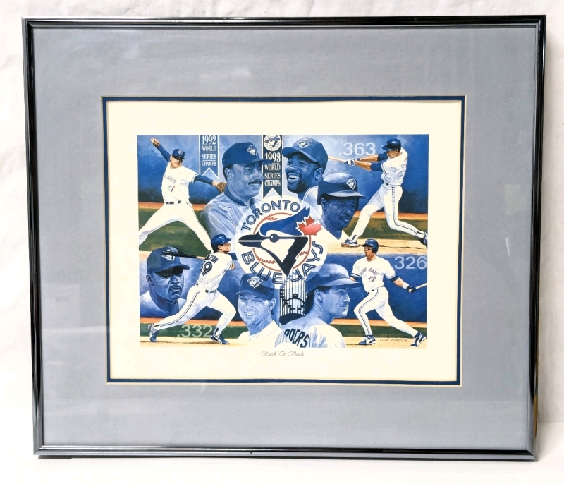 Vintage Framed Print | TORONTO BLUE JAYS Back to Back 1992 - 1993 World Series Champs | 14.75" x 12.75" | Lorne Winters '93