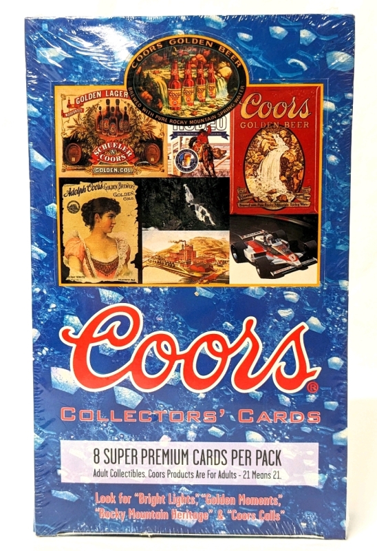 Vintage 1995 | COORS Licensed Collector's Cards Vendor Box | Factory Sealed | 36 Card Packs, 8 Cards per Pack