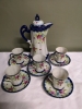 Vintage Beautiful Chocolate Pot with Cups and Saucers - Hand Painted - 6