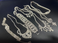 Brilliant Clear Rhinestone Necklaces Bracelets
