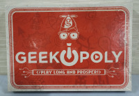 New , Sealed - Geekopoly Board Game . 2 to 6 Players , Ages 8 & Up , Traditional Play or 1 Hour Version