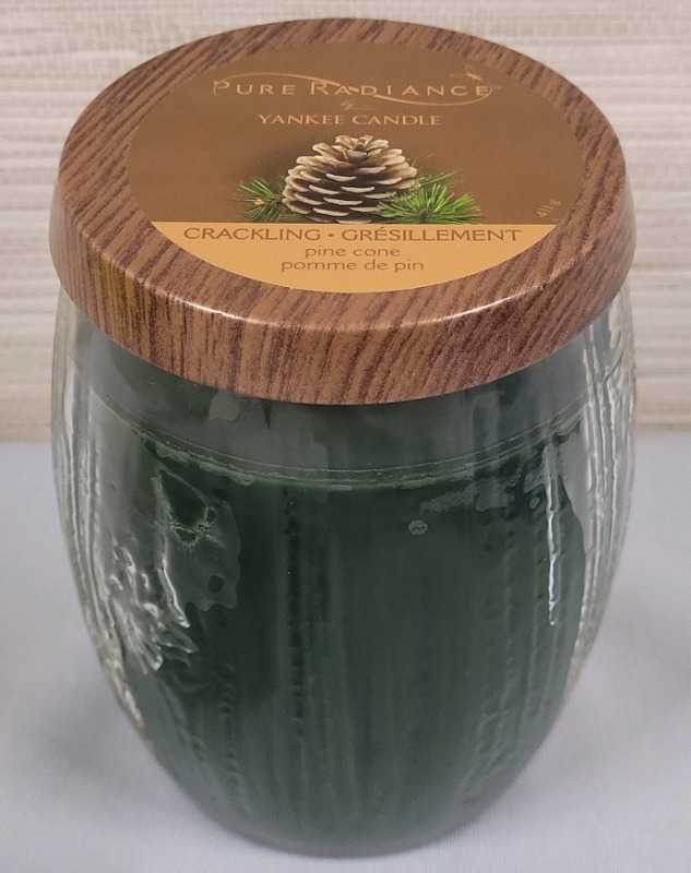 New - Yankee Candle Pure Radiance Crackling Pine Cone Scented Candle , 12oz. Jar