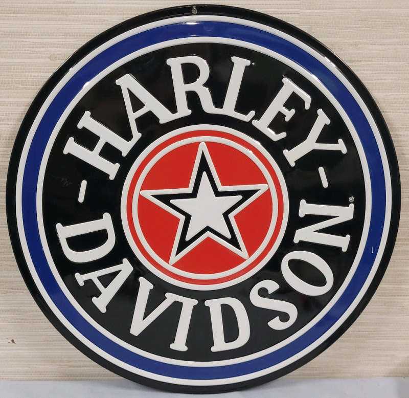 Harley-Davidson Motorcycle Tim Sign , measures 14 1/4" diameter