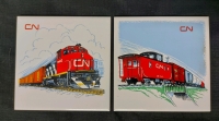 VINTAGE CN RAILROAD TILE TRIVET Headford Ceramics Toronto 6"x6"