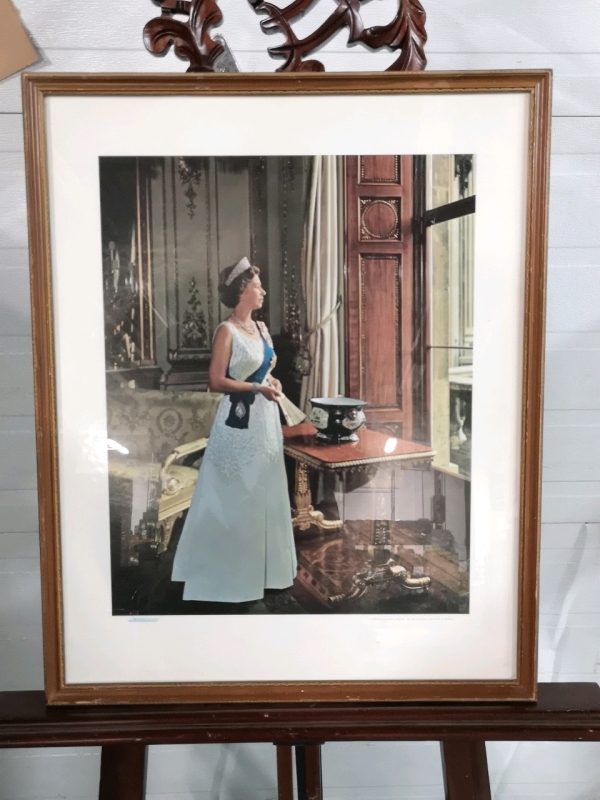 Vintage Queen Elizabeth Portrait Framed by Karsh for The National Film Board of Canada